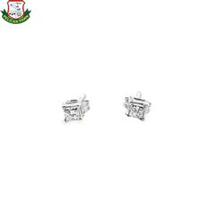Diamond Princess Stud Earrings .28 CTW 14K White Gold (YE)